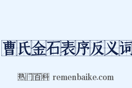 曹氏金石表序反义词是什么意思的图片